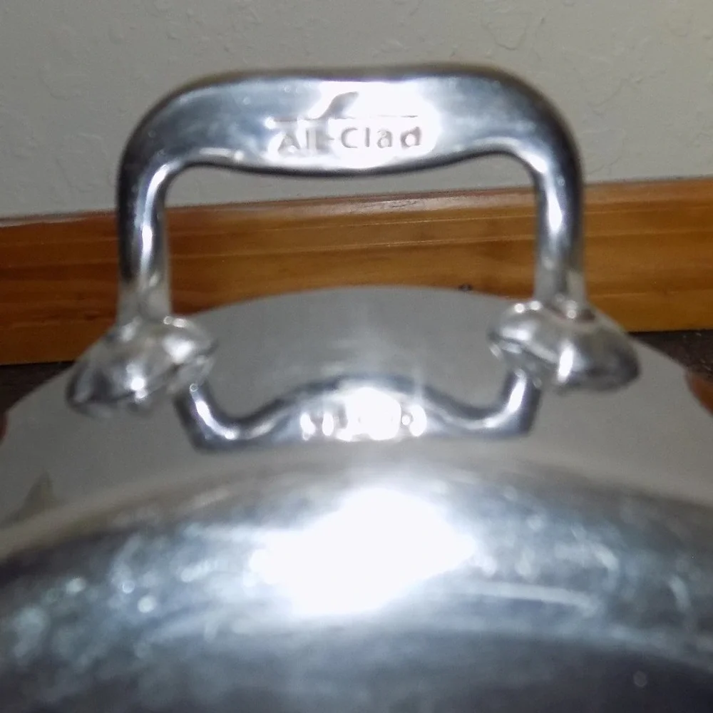 All-Clad 3qt Stock Pot 8in Silver Good Stainless Steel Tri-Ply Bonded with Lid